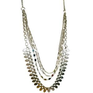 Layered Silver Tone Convertible Necklace